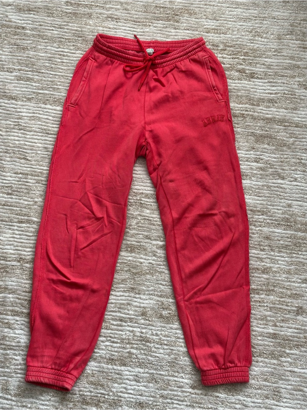 aerie Red/Pink Drawstring Jogger Sweatpants